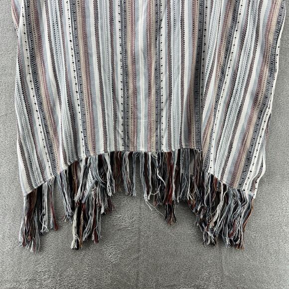 altard state Cardigan Womens L Brown Striped Open Front Woven Boho Western - Picture 8 of 12